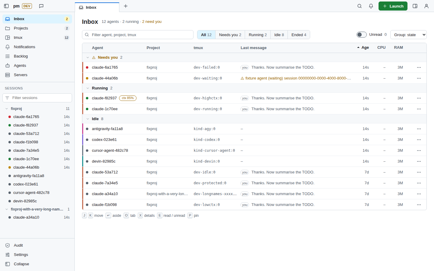 dt theme, Inbox